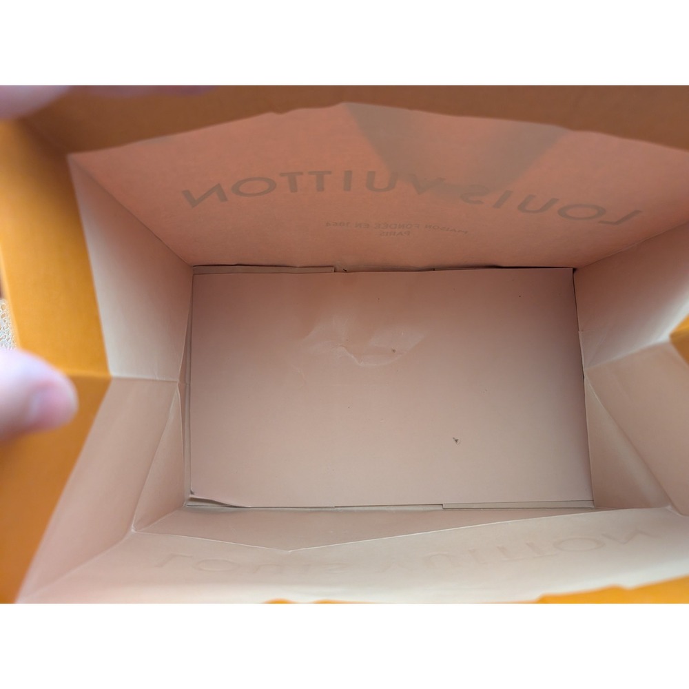 Louis Vuitton Small Gift Bag Orange Brown Blue Double Handles 9.75 x 8.25 x 6 - Picture 6 of 6